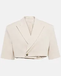 THE MANNEI Blazer Wjosa in lana, seta e lino Beige