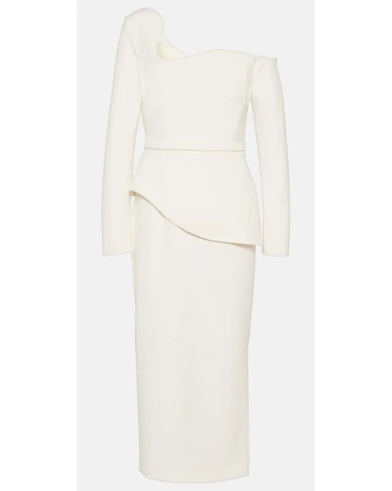 Safiyaa Bridal - Abito midi asimmetrico Bianco