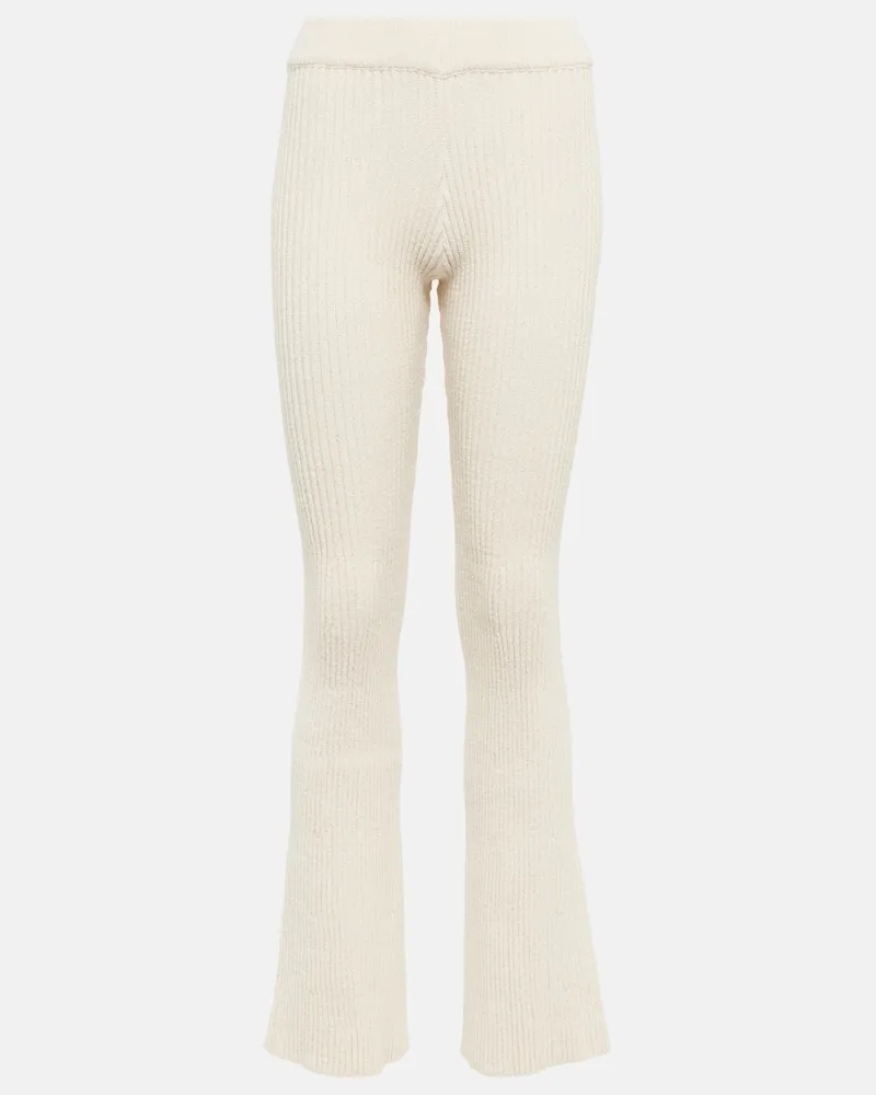 AMI Paris Pantaloni in maglia a coste Bianco