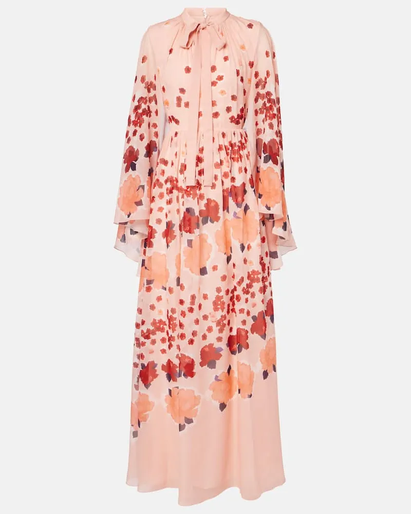 Erdem Abito lungo in seta Rosa