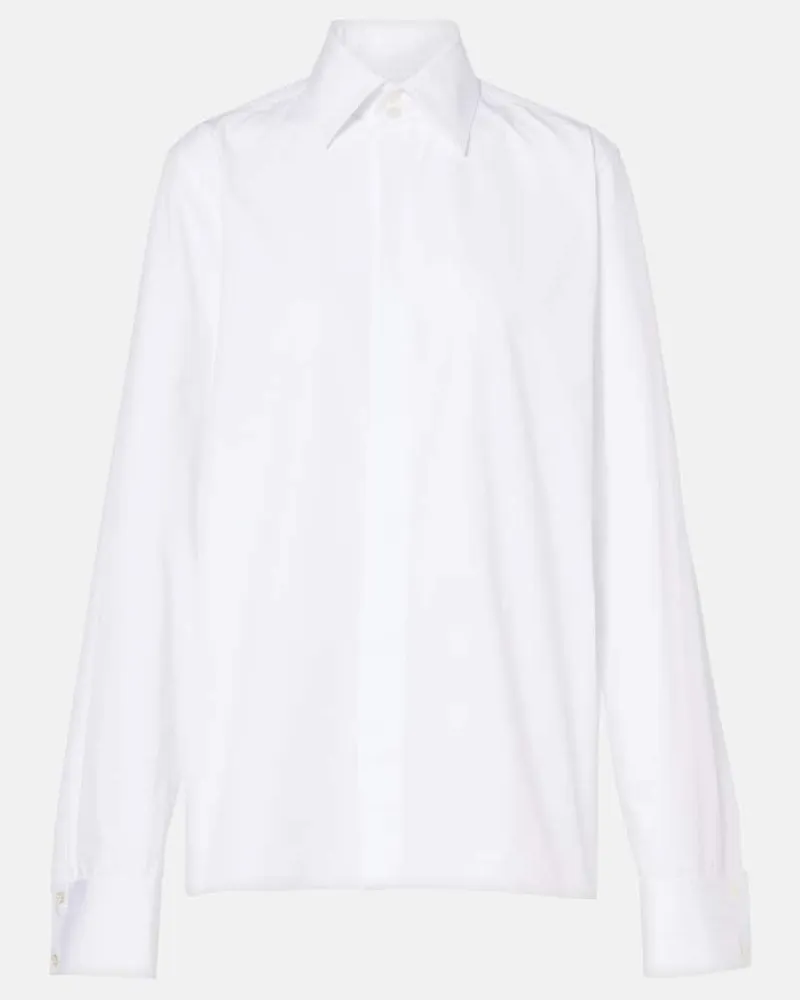 Saint Laurent Camicia in popeline di cotone Bianco