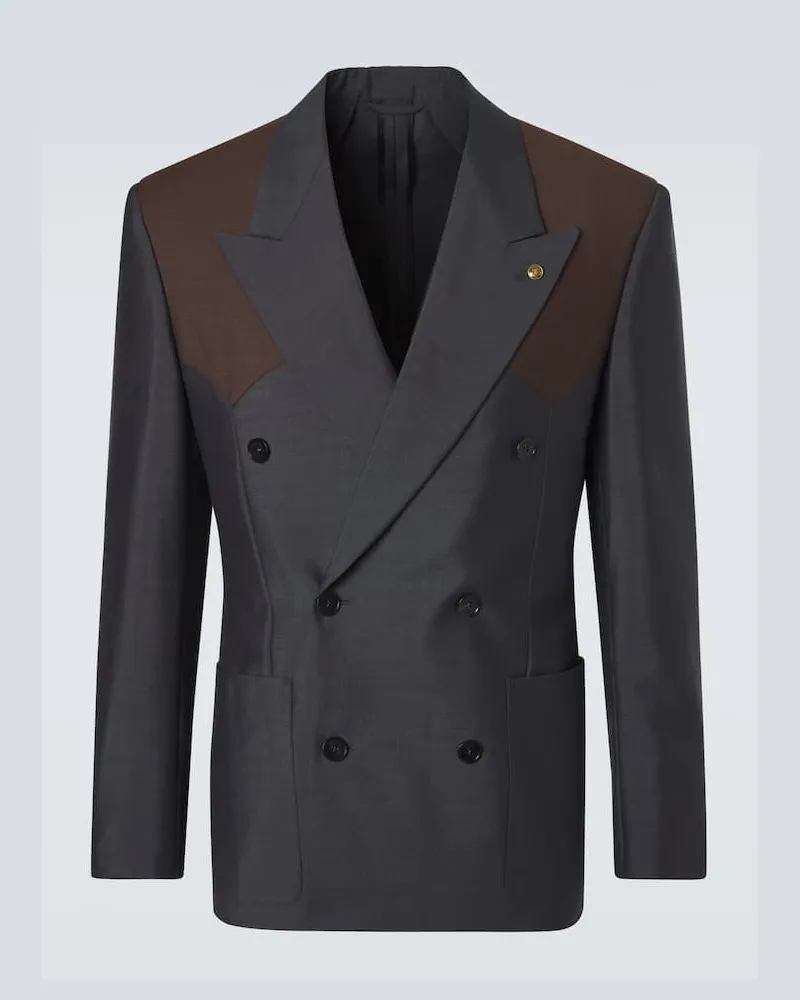 Versace Blazer Medusa in lana e mohair Grigio