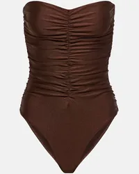 JADE SWIM Costume intero a fascia Yara Marrone