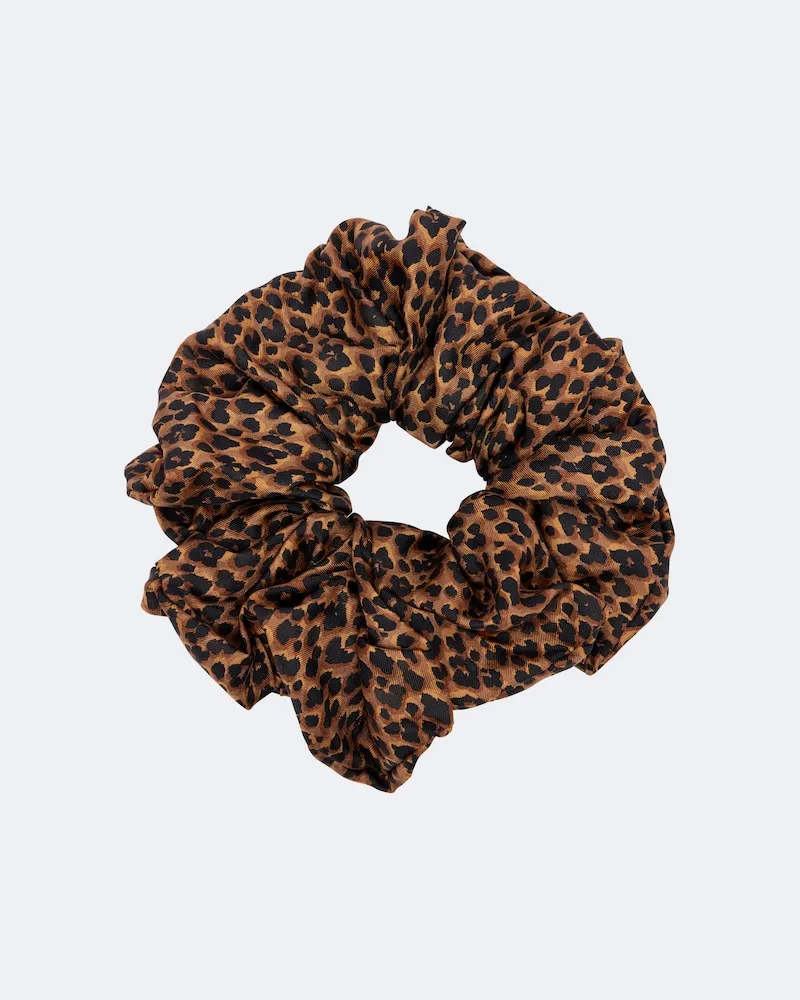 Etro Scrunchie con stampa leopardata Beige