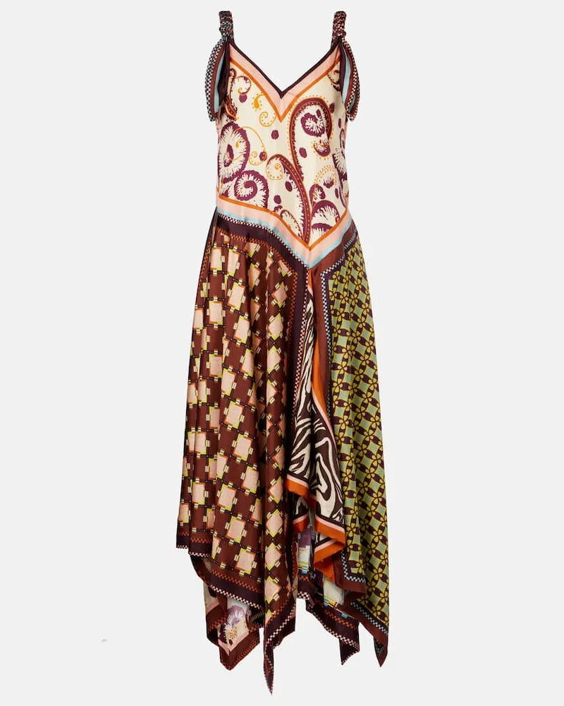 ALEMAIS AlÃ©mais Abito midi Wilson in twill di seta Multicolore