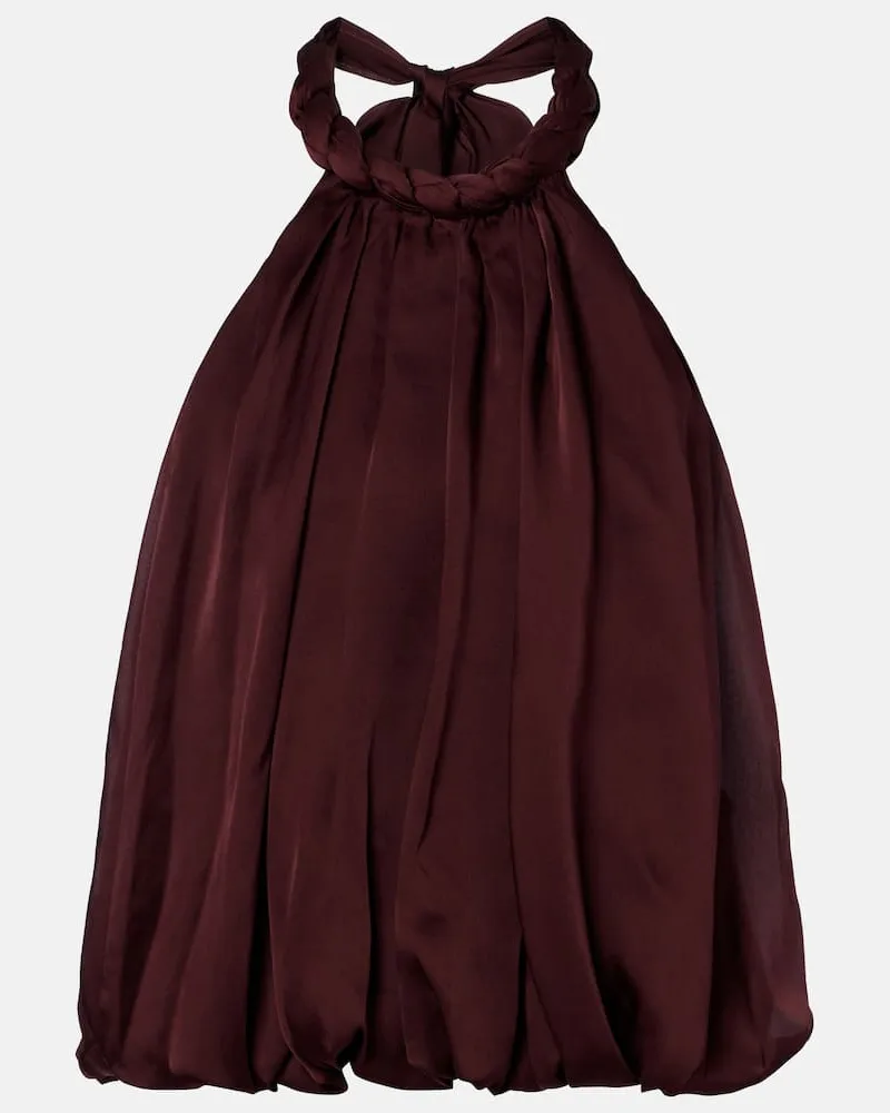 Zimmermann Top Luna in raso chiffon di seta Borgogna