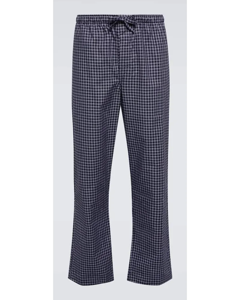 Derek Rose Pantaloni pigiama in cotone a quadri Blu
