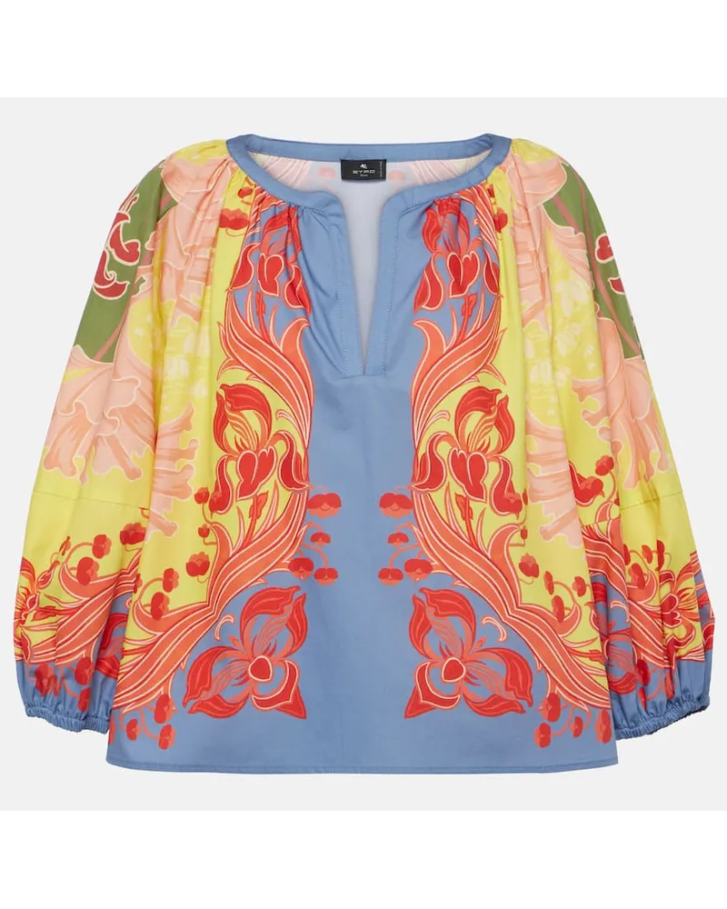 Etro Blusa in cotone con stampa Multicolore