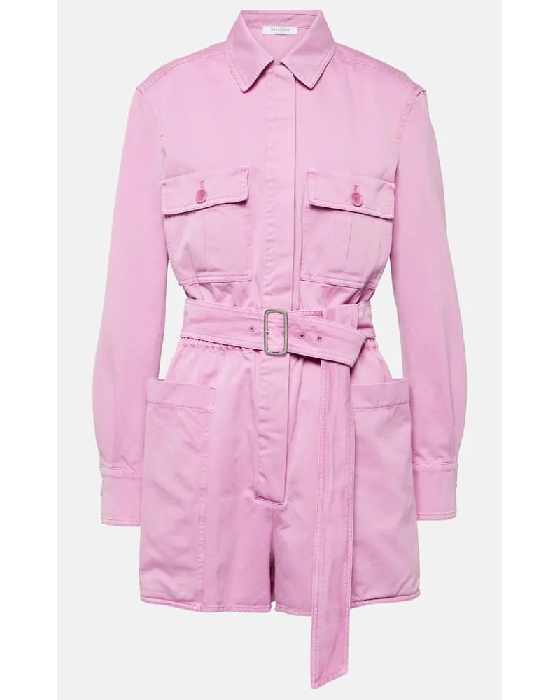 Max Mara Tuta corta Visiera in drill di cotone Rosa