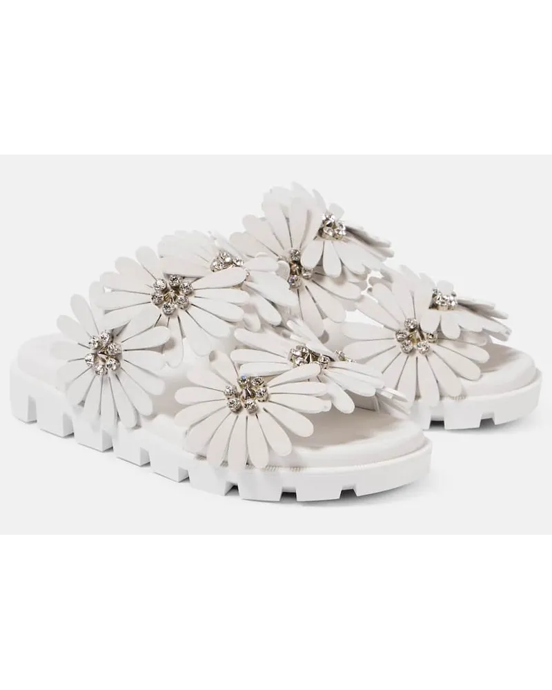 Christian Louboutin Sandali Flora Cool in suede e pelle Bianco