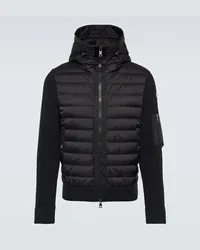 Moncler Cardigan in misto lana con imbottitura Nero