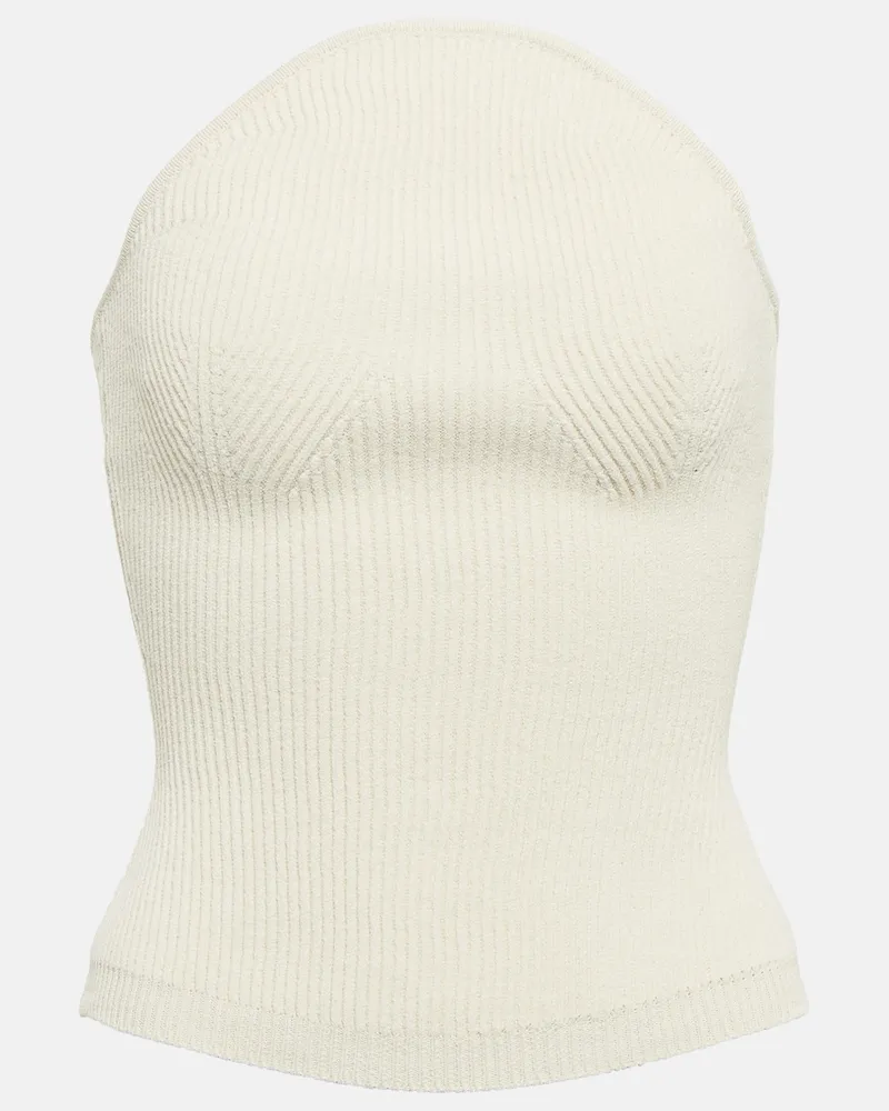 KHAITE Bustier Jericho in maglia a coste Bianco