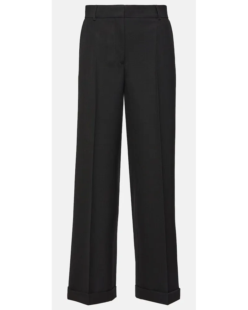 Totême Pantaloni regular in misto lana Nero