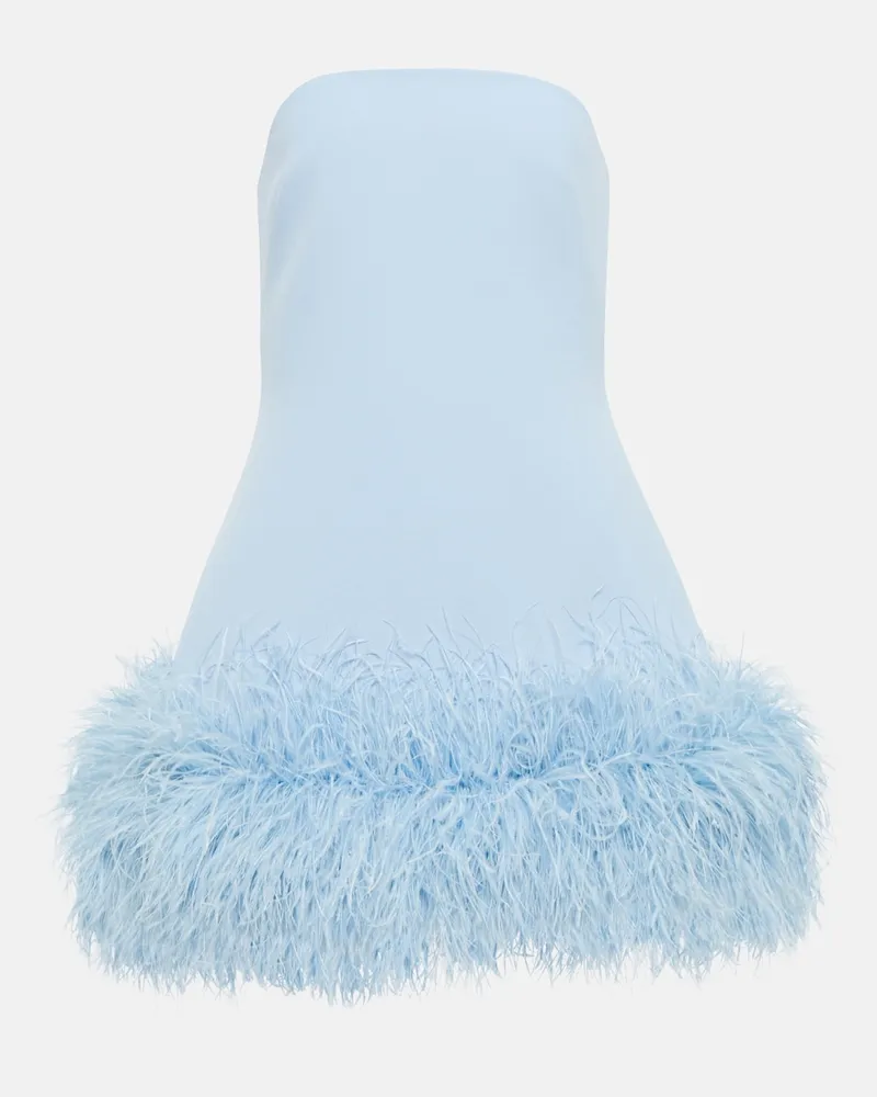 Safiyaa Miniabito in crÃªpe con piume Blu