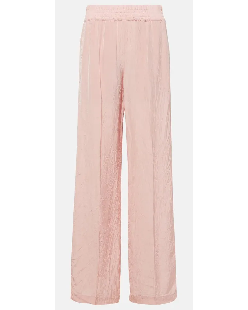 Victoria Beckham Pantaloni a gamba larga e vita alta Rosa