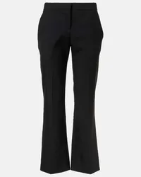 Alexander McQueen Pantaloni flared in lana Nero