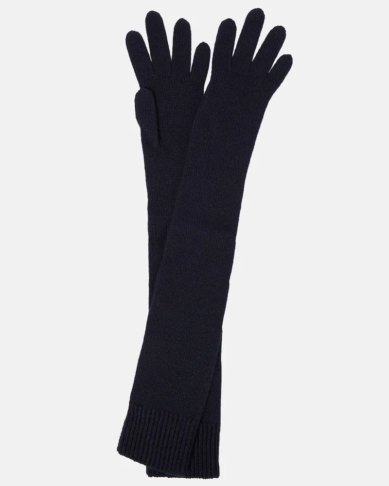 The Row Guanti Dovera in cashmere Blu