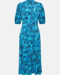 Diane von Furstenberg Abito midi Nella in crêpe Blu