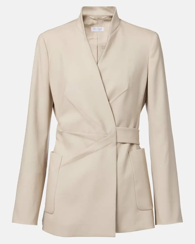 Max Mara Blazer Nereo in lana, mohair e seta Beige