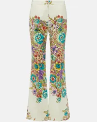 Etro Pantaloni flared in misto cotone Multicolore