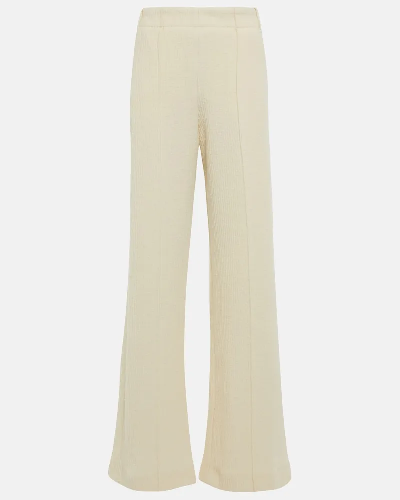 Chloé ChloÃ© Pantaloni in lana a gamba larga Bianco