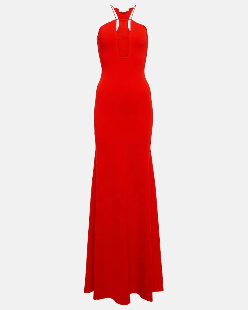 Victoria Beckham Abito lungo con scollo allâamericana Rosso