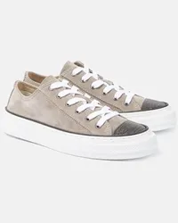 Brunello Cucinelli Sneakers in suede Grigio