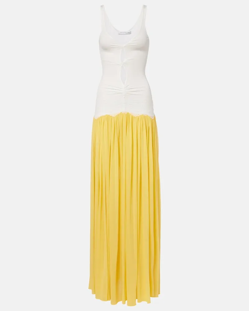 Christopher Esber Abito lungo Verner in jersey con pizzo Bianco