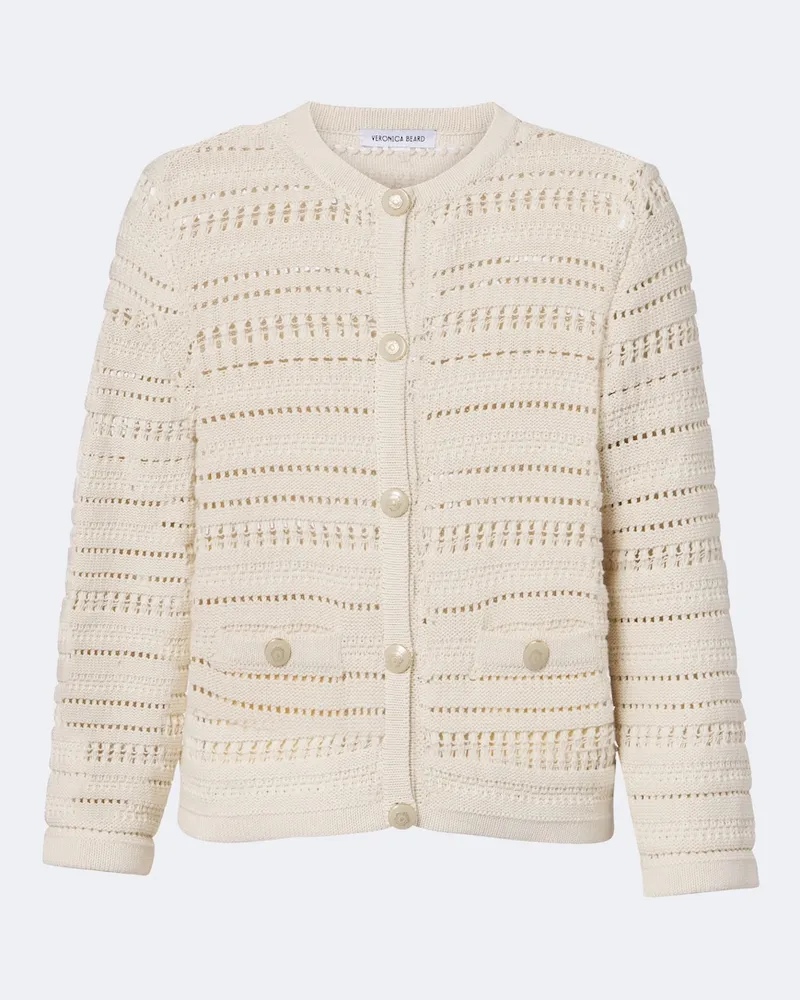 Veronica Beard Cardigan Bellingham in cotone Bianco