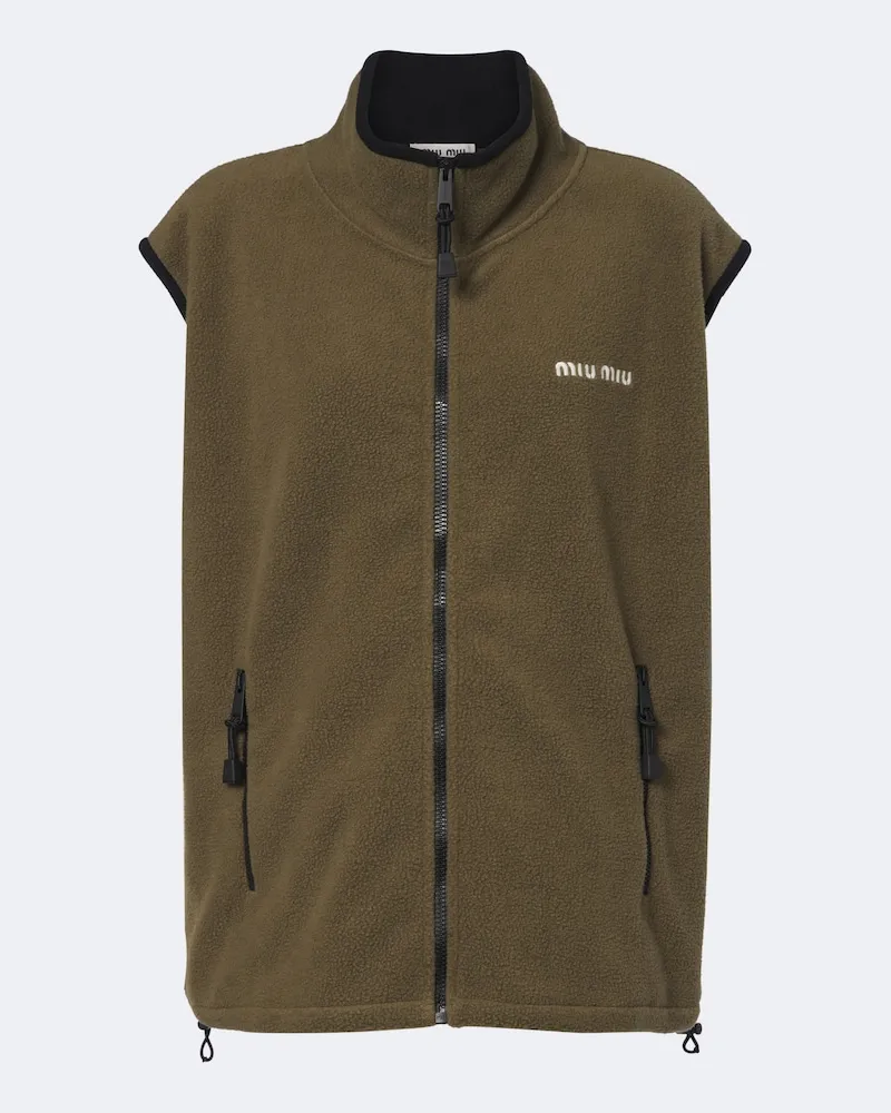 Miu Miu Gilet in pile Verde