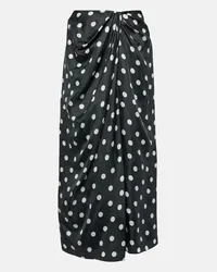 Carolina Herrera New York Gonna midi in raso a pois Nero