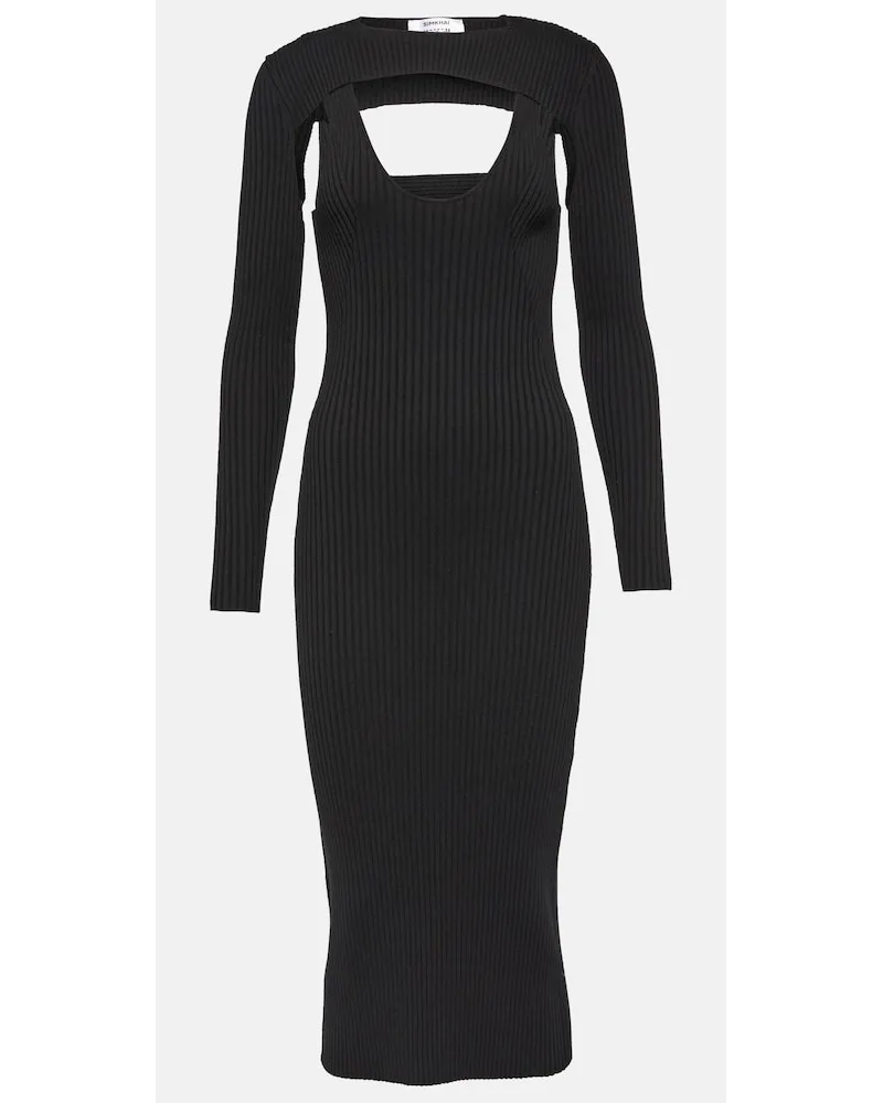 Wolford x Simkhai - Abito midi Contoured Ribs in jersey Nero