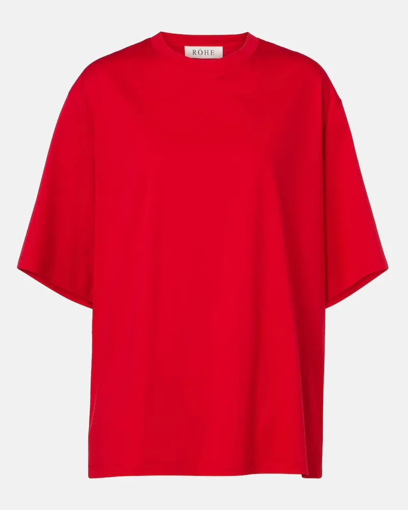 Róhe RÃ³he T-shirt in misto cotone e seta Rosso