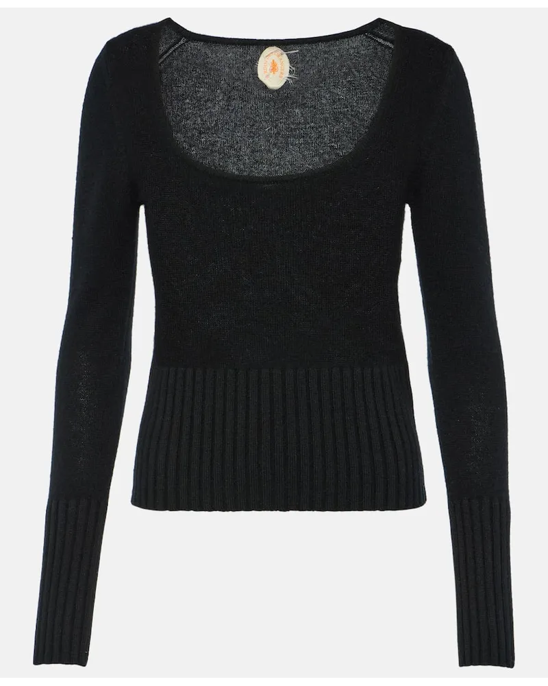 Jardin des Orangers Pullover in maglia a coste di cashmere Nero