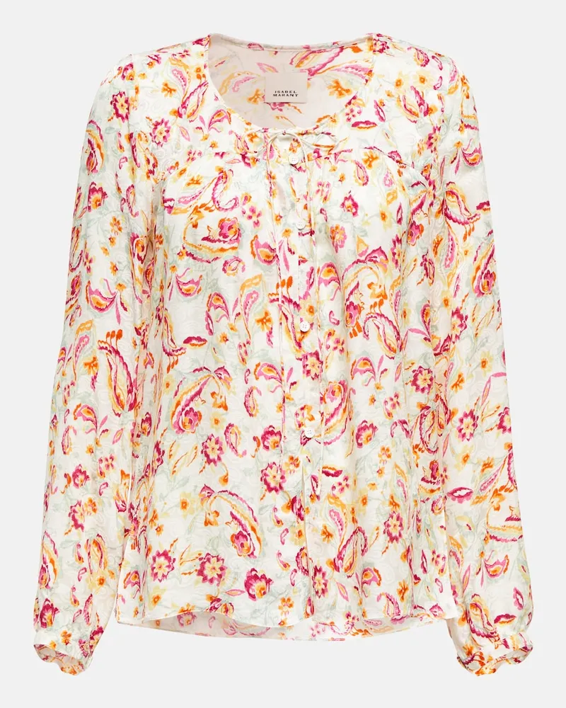 Isabel Marant Blusa Prian in misto seta con stampa Multicolore