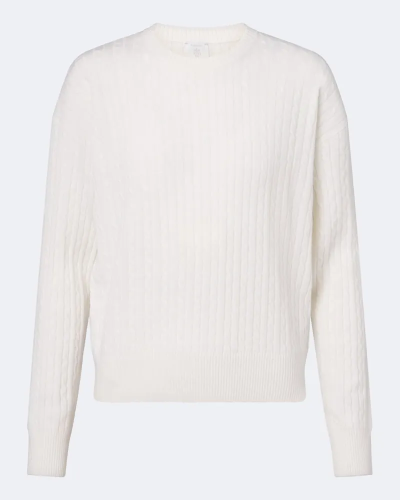 Eleventy Pullover in cashmere a trecce Bianco