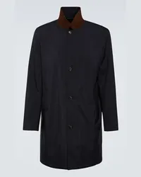 Loro Piana Trench impermeabile Sebring con pelle Blu