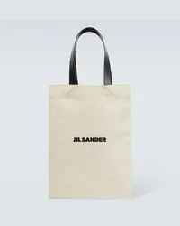 Jil Sander Borsa Book in canvas Neutro