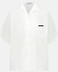 Prada Camicia in gabardine Re-Nylon Bianco