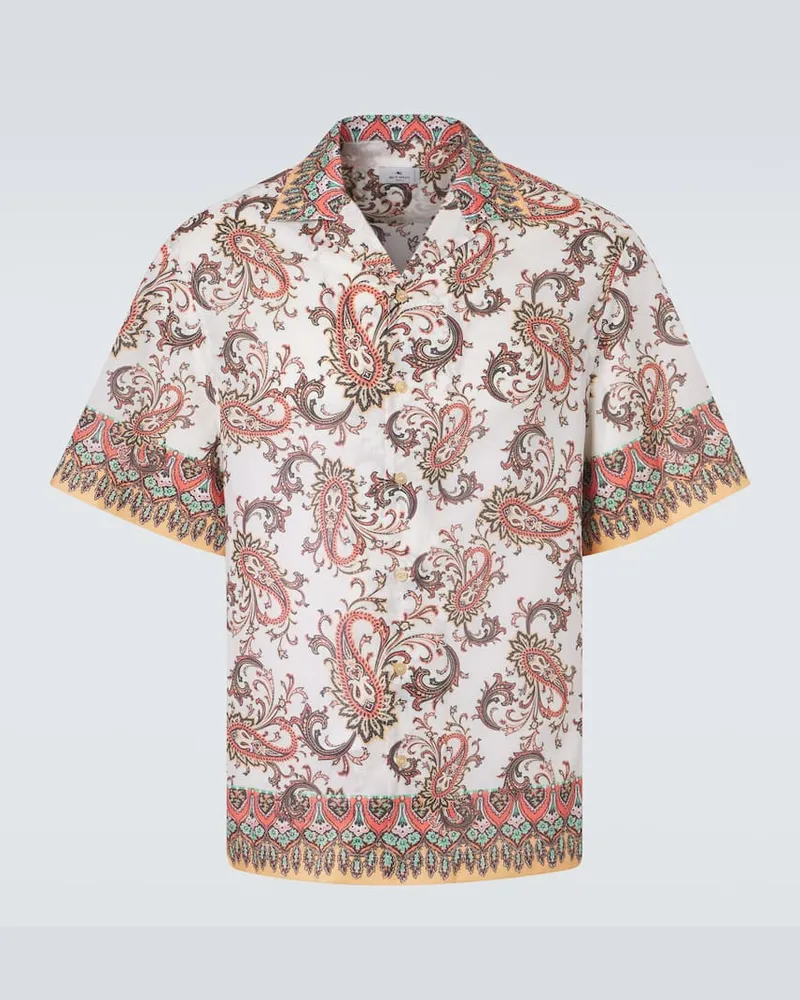 Etro Camicia bowling in cotone con stampa Multicolore