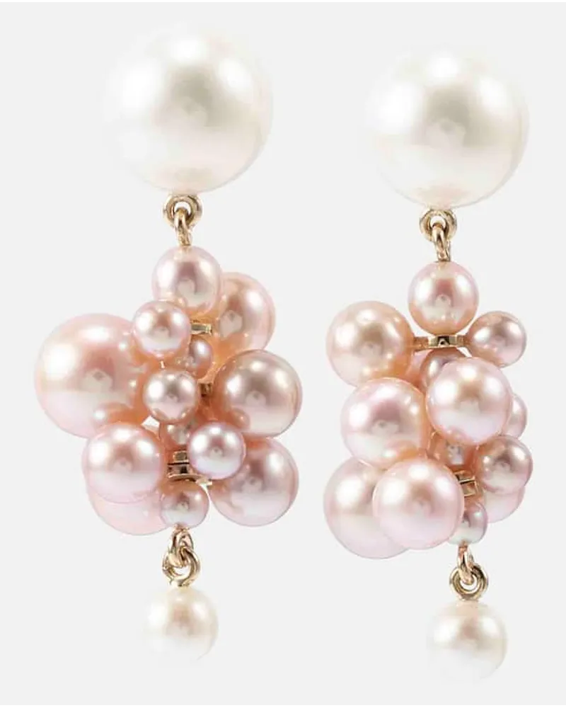 Sophie Bille Brahe Orecchini Botticelli in oro 14kt con perle Bianco
