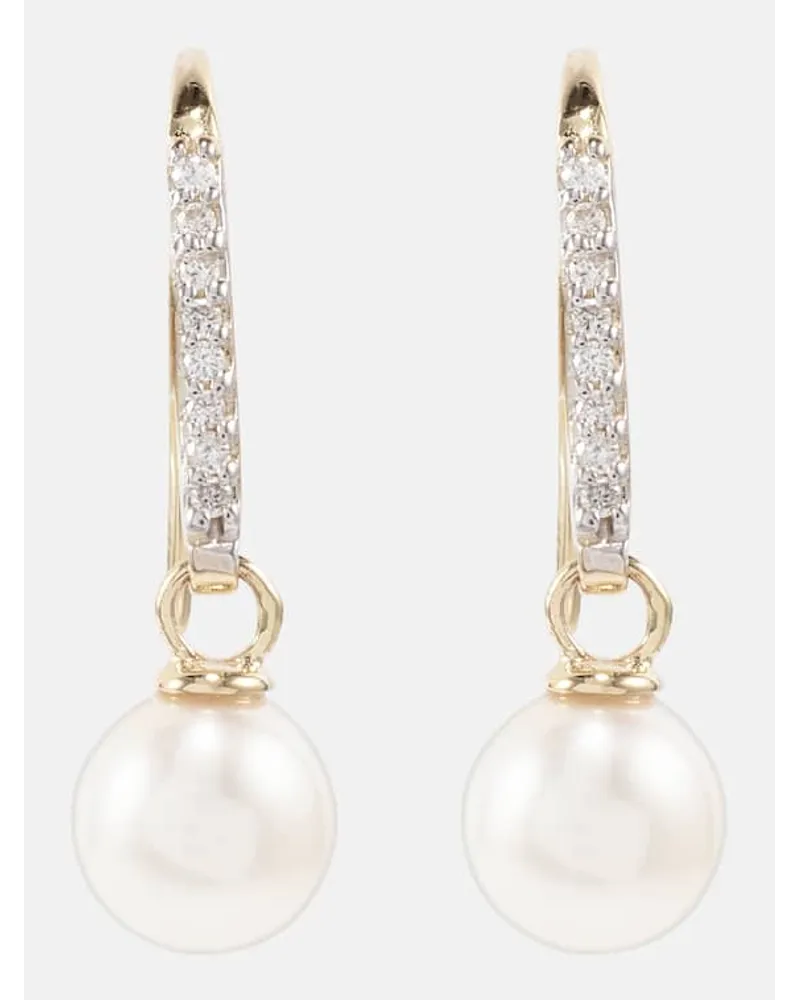 MATEO Orecchini in oro 14kt con diamanti e perle Oro