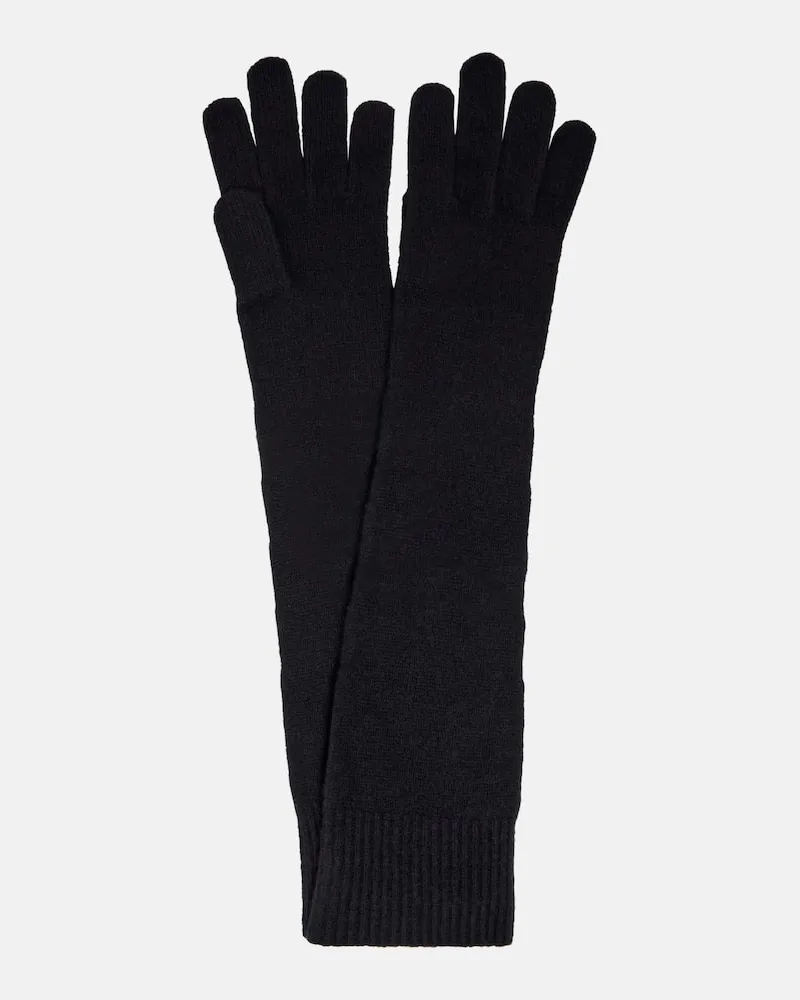 Totême Guanti in lana e cashmere Nero