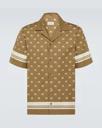 Moncler Camicia bowling Monogram in cotone Beige