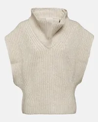 Isabel Marant Gilet Laos in lana e cashmere Beige