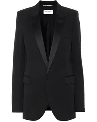 Saint Laurent Blazer in lana grain de poudre Nero