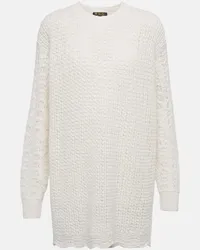 Loro Piana Pullover oversize Monviso in cashmere e seta Bianco