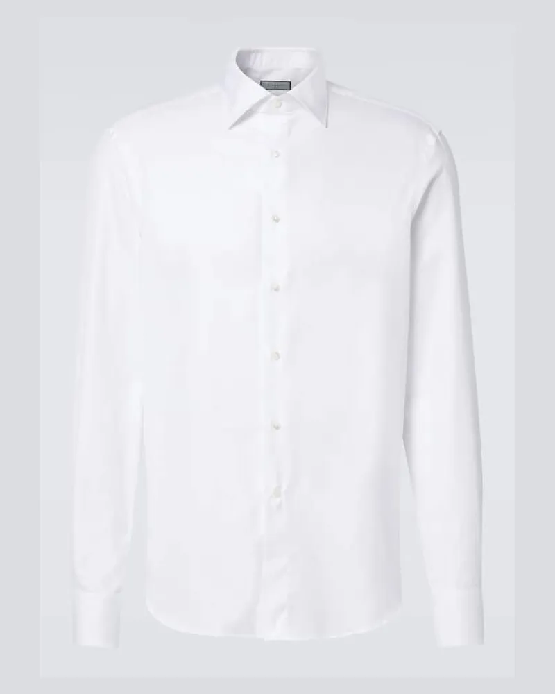 Canali Camicia in popeline di cotone Bianco