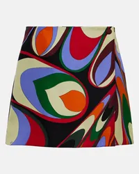 Emilio Pucci Minigonna Onde in twill di seta Multicolore