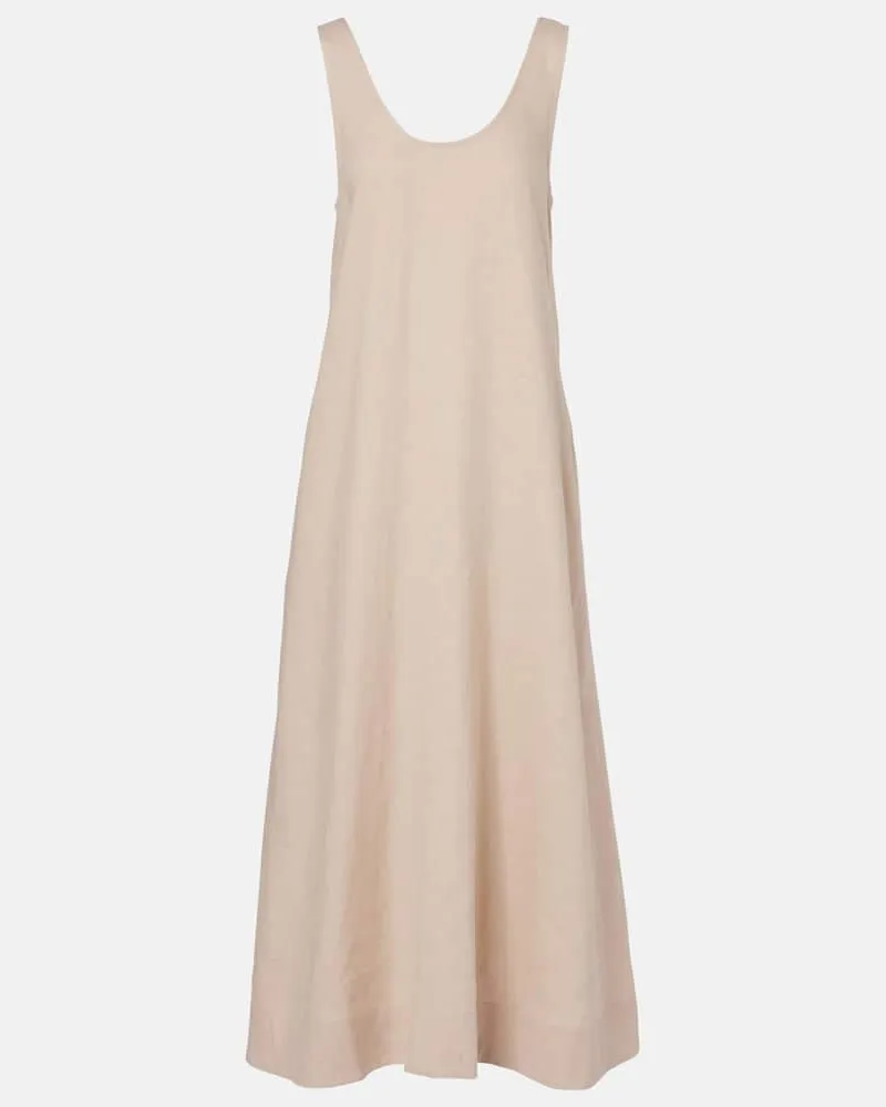 ASCENO Abito lungo Capri in lino Beige